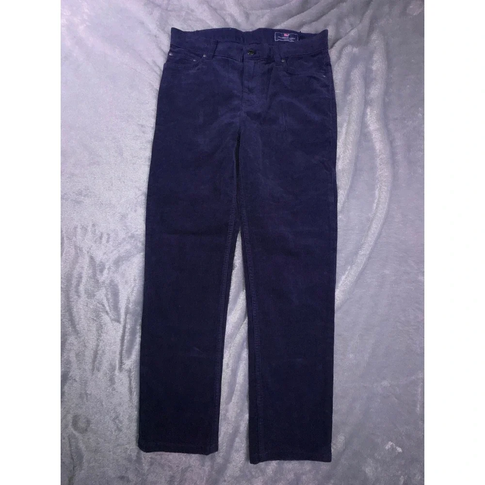 Vineyard Vines Boys 16 Corduroy Pants Navy‎ Blue Classic Adjustable Waist 29x27